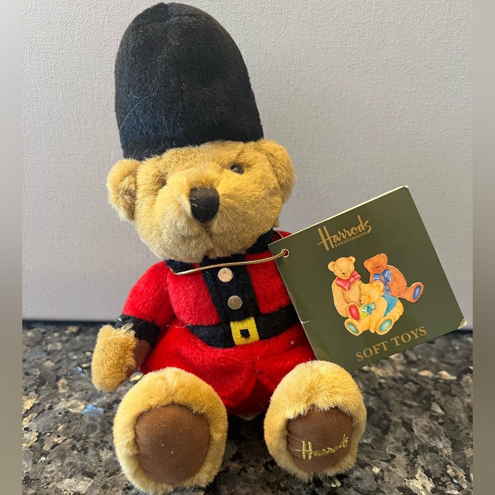 Vintage Harrods Red and Black Bean Bear